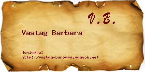 Vastag Barbara névjegykártya